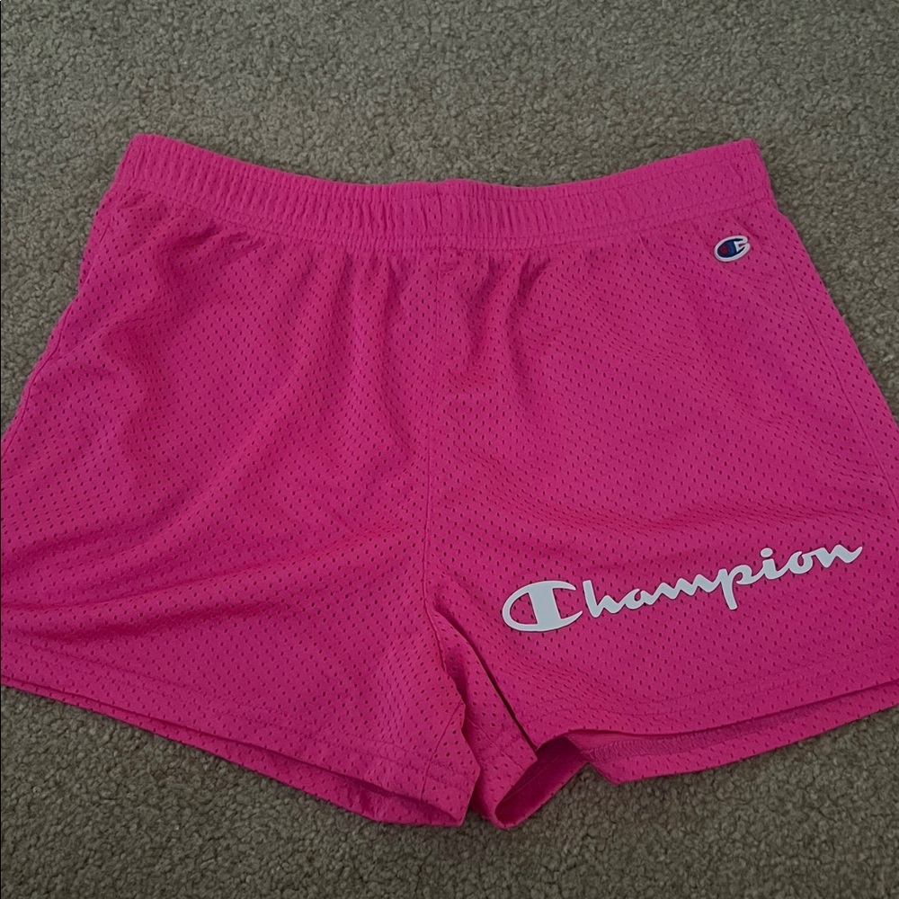 Champion Women's Bright Pink Mesh Athletic Shorts